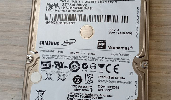Жесткий диск 2.5" для Samsung ST750LM022 750Gb SATA II