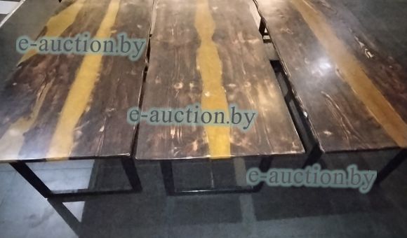 Стол из сруба с эпоксидной смолой на 4 человека №3