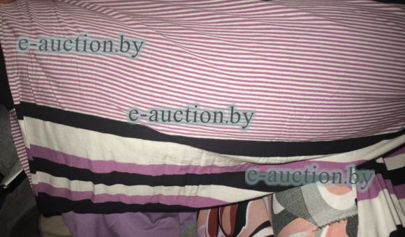 Ткань, полотно трикотажное, черно-сиренево-белые полоски (рулон), 60,50 м.п.