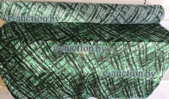 Ткань, полотно трикотажное рыхлое, зеленая абстракция  (рулон), 44,50 м.п.