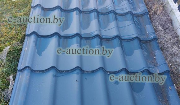 Лист металлочерепицы для кровли 395*120 мм, цвет графит