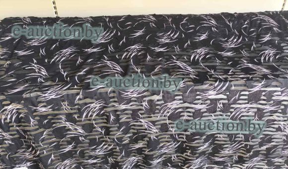 Ткань, полотно трикотажное тонкое, шифон черный с серебром (рулон), 33,80 м.п.