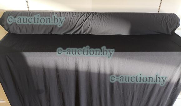 Ткань, полотно трикотажное тонкое, черное (рулон), 53 м.п.