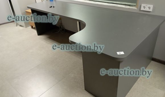 Стол большой угловой серый №9