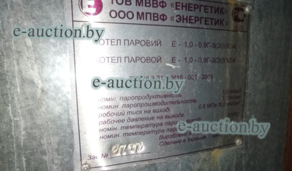 Котёл паровой Е-1,0-0,9Г-3(Э)