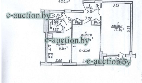 Квартира в г. Витебске, площадью 47.9м²