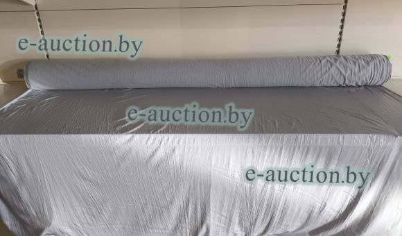 Ткань, полотно трикотажное тонкое, серебристо-серое с пропиткой (рулон), 31,20 м.п.
