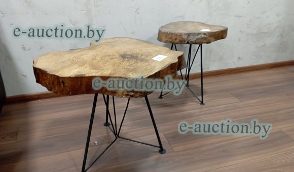 Стол журнальный деревянный на металлических ножках в ассортименте №10