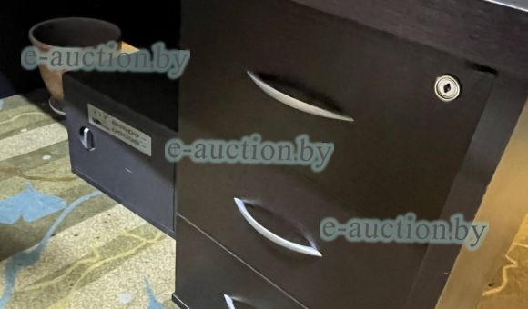 Стол офисный с полками (3 полки, коричневый) №14